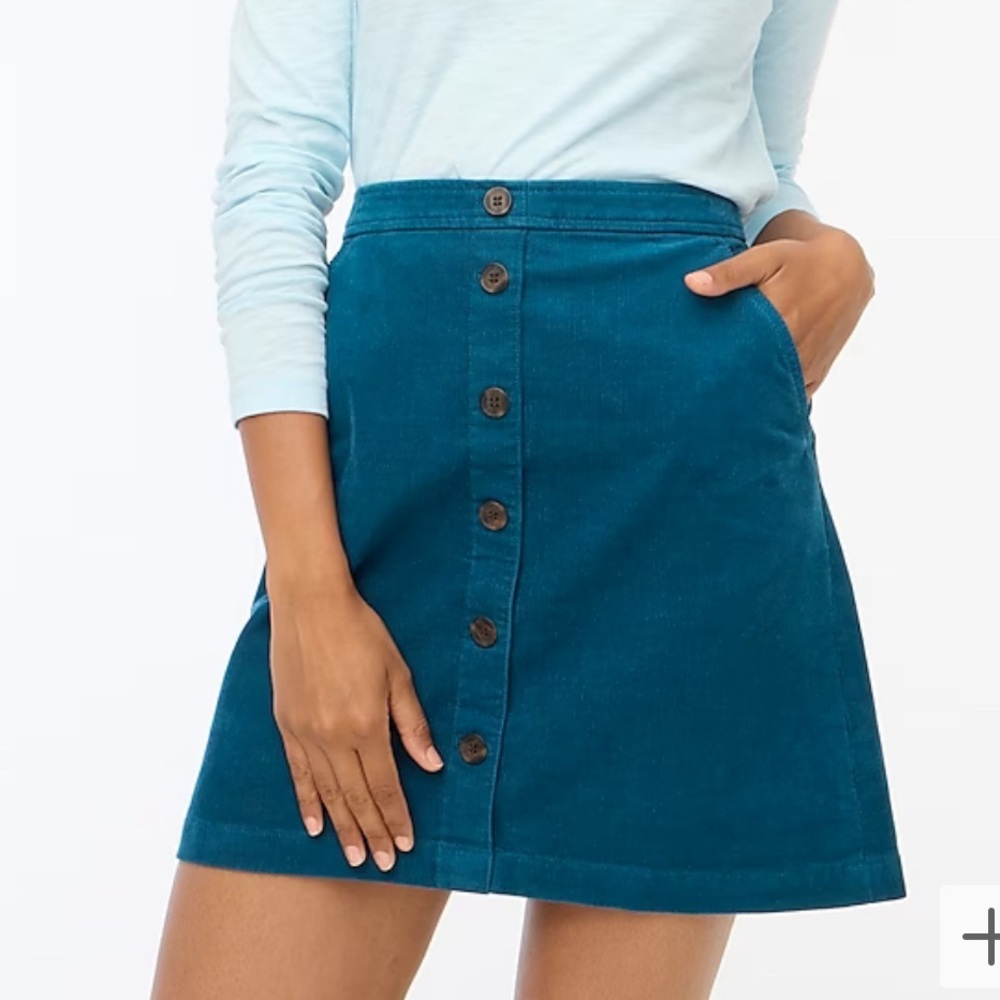 J. Crew Factory Corduroy Button-Front Mini Skirt